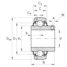 Insert 50.811x99.993x55.45 mm GY1200-KRR-B-AS2/V INA GY1200-KRR-B-AS2/V INA