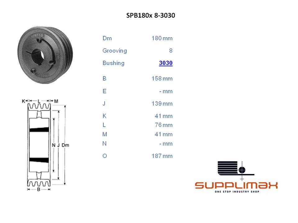 Poulie Spb180x8 Moyeux Amovible TB SPB 180/8 OPTIBELT TB SPB 180/8 OPTIBELT