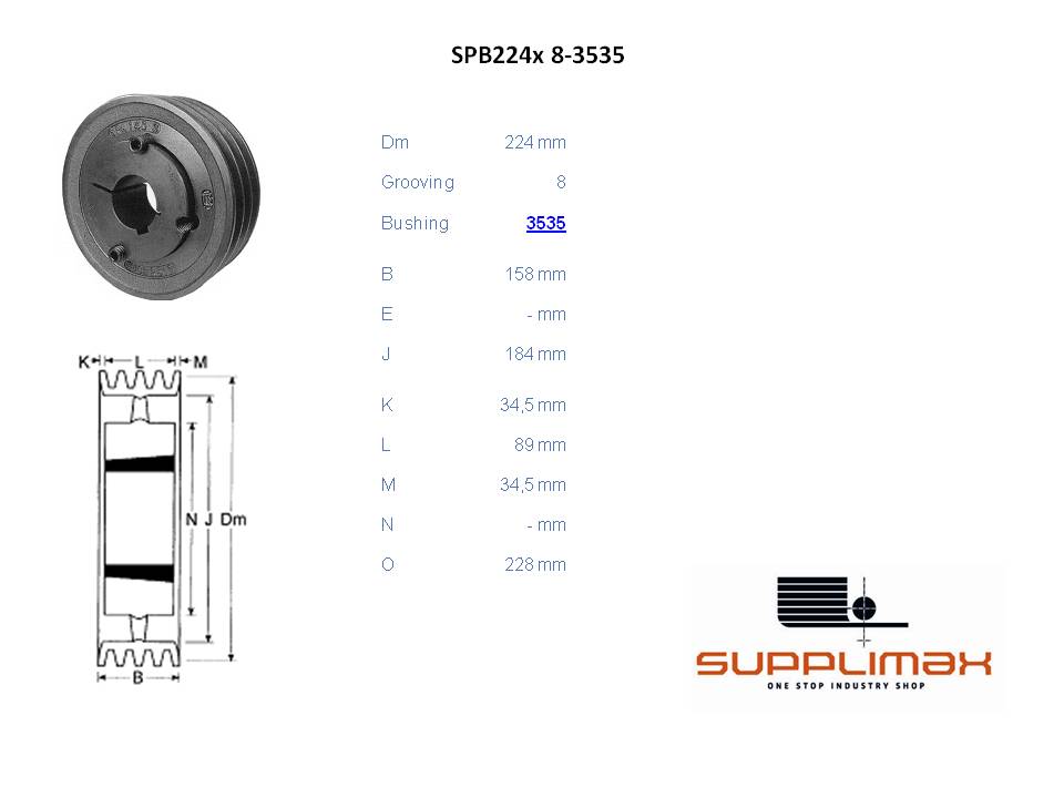 Poulie Spb224x8 Moyeux Amovible TB SPB 224/8 OPTIBELT TB SPB 224/8 OPTIBELT