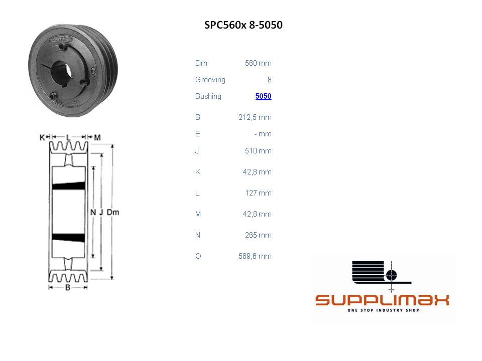 Poulie Spc560x8 Moyeux Amovible TB SPC 560/8 OPTIBELT TB SPC 560/8 OPTIBELT