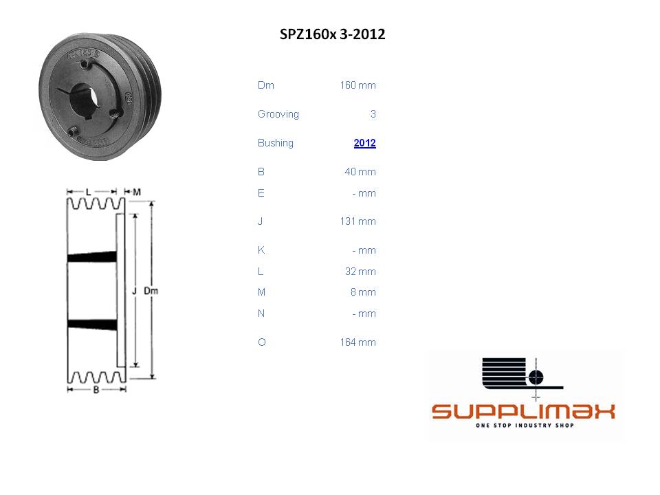 Poulie Spz160x3 Moyeux Amovible TB SPZ 160/3 OPTIBELT TB SPZ 160/3 OPTIBELT