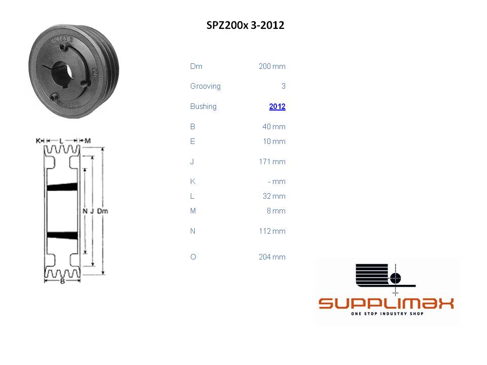 Poulie Spz200x3 Moyeux Amovible TB SPZ 200/3 OPTIBELT TB SPZ 200/3 OPTIBELT