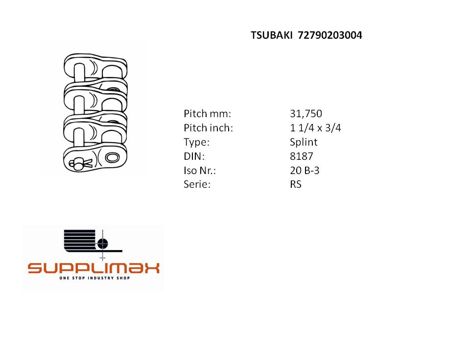 Demi Maillon Winner Rs Triplex Pas 31,75 Mm (p=1 1/4) RS20B 3 OL TSUBAKI RS20B 3 OL TSUBAKI