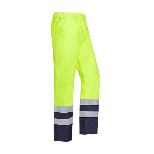 Pantalon De Pluie Haute Visibilité Norvill - Jaune Fluo/bleu Marine - Taille M